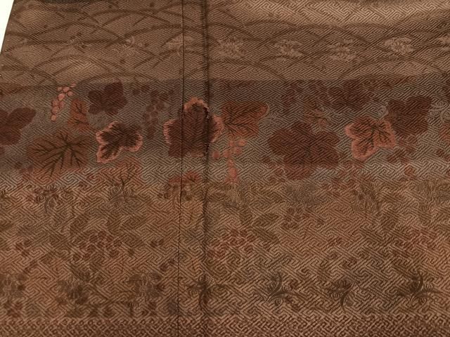 平和屋着物●訪問着 刺繍 葡萄草花文 正絹 逸品 AABN3067ph