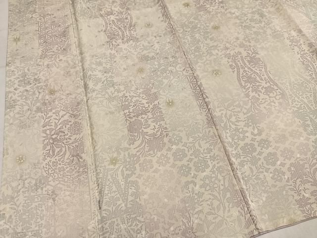 平和屋着物●上質な小紋 型染め 草花間道 正絹 逸品 AABN3068ph