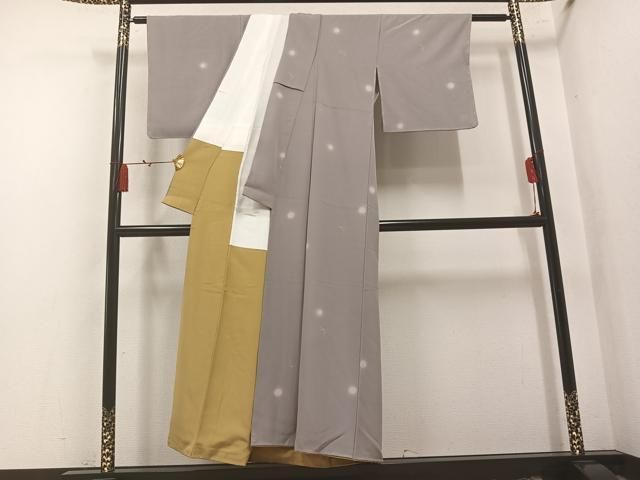 平和屋着物●上質な小紋 霞文 蛍暈し 金彩 正絹 逸品 未使用 AABN3084ph