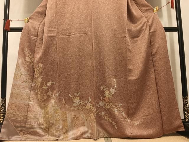 平和屋着物●中国三大刺繍 スワトウ刺繍 汕頭刺繍 総刺繍 訪問着 花蝶文 暈し染め 正絹 逸品 AABN3097ph