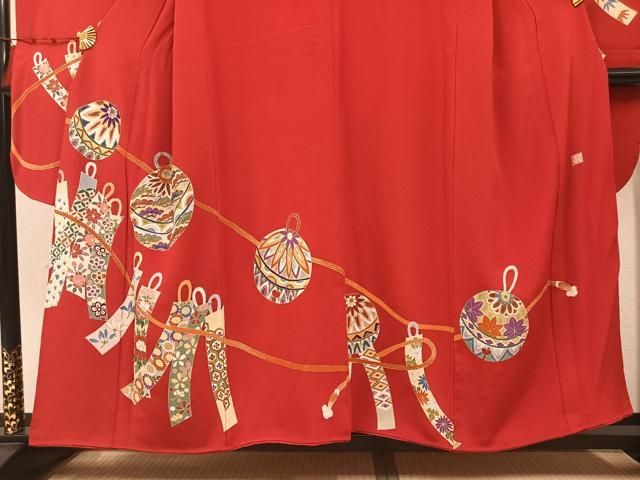 平和屋着物●豪華振袖 作家物 花鞠文 金彩 鬼しぼ縮緬 正絹 逸品 AABN3099ph