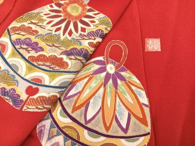 平和屋着物●豪華振袖 作家物 花鞠文 金彩 鬼しぼ縮緬 正絹 逸品 AABN3099ph