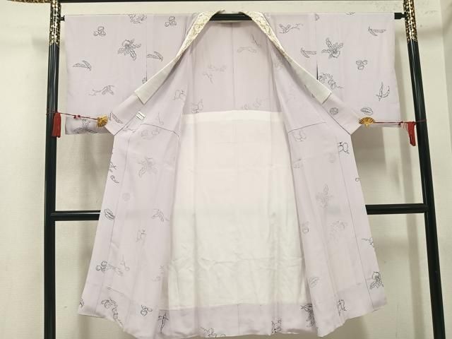 平和屋着物●長襦袢 無双仕立て 成り物 半衿刺繍 正絹 逸品 AABN3112ph