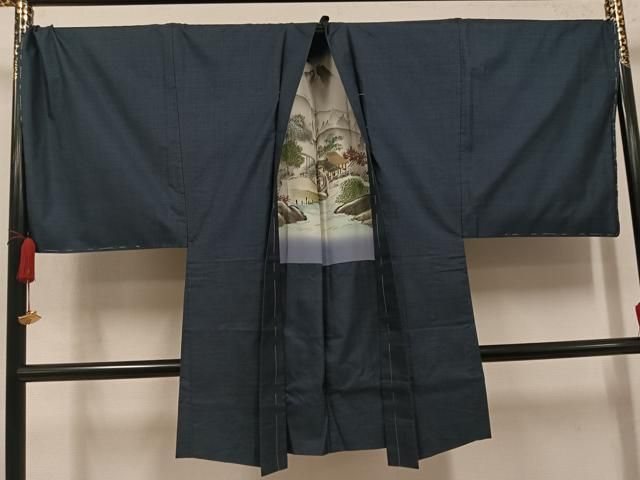 平和屋着物●男性 本場大島紬 アンサンブル 100亀甲 総詰め 正絹 逸品 AABN3116ph