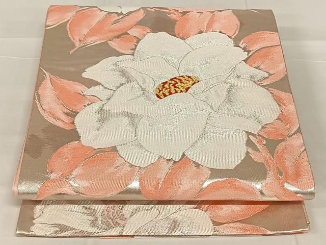 平和屋着物◎六通柄袋帯 枝花文 金銀糸 正絹 逸品 AABN3158dk