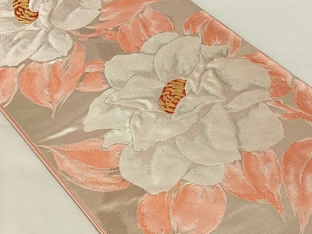 平和屋着物◎六通柄袋帯 枝花文 金銀糸 正絹 逸品 AABN3158dk
