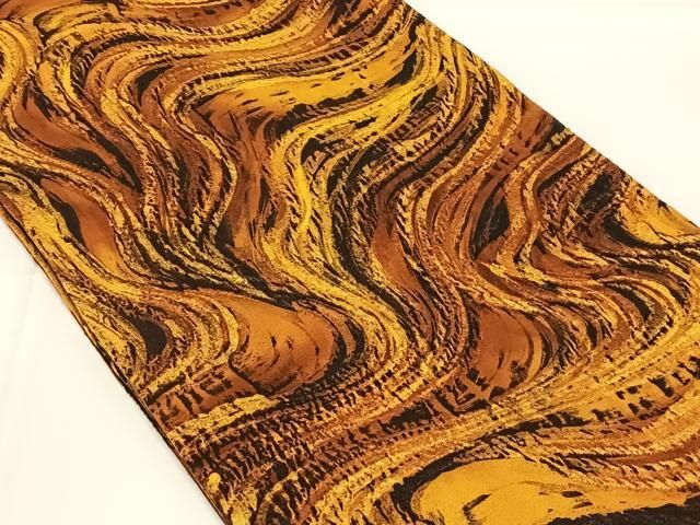平和屋着物◎全通柄袋帯 流水文 正絹 逸品 AABN3160dk