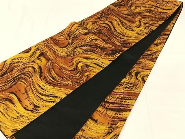 平和屋着物◎全通柄袋帯 流水文 正絹 逸品 AABN3160dk