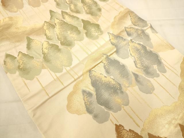 平和屋着物◎六通柄袋帯 樹林文 金糸 正絹 逸品 AABN3254ps