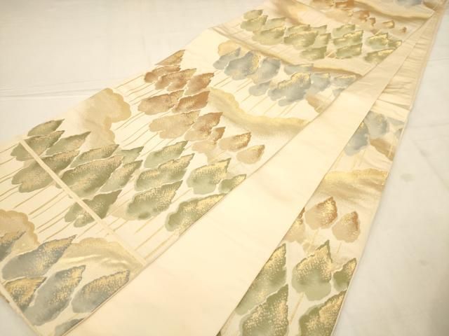 平和屋着物◎六通柄袋帯 樹林文 金糸 正絹 逸品 AABN3254ps