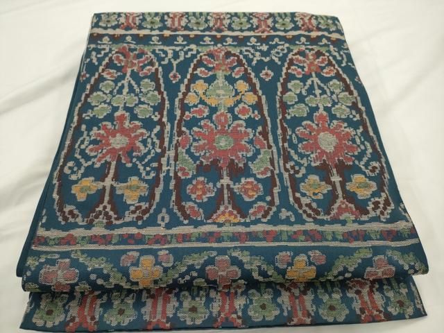 平和屋着物◎六通柄袋帯 抽象花文 正絹 逸品 AABN3291ps
