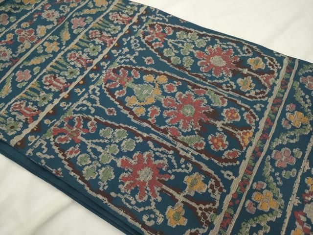 平和屋着物◎六通柄袋帯 抽象花文 正絹 逸品 AABN3291ps