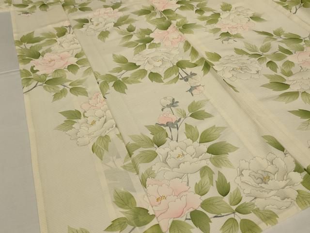 平和屋着物*夏物 小紋 絽 草花文 正絹 逸品 AABN3366jd
