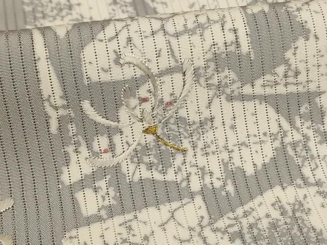 平和屋着物*夏物 訪問着 縦絽 箔散らし間道 正絹 逸品 AABN3386jd