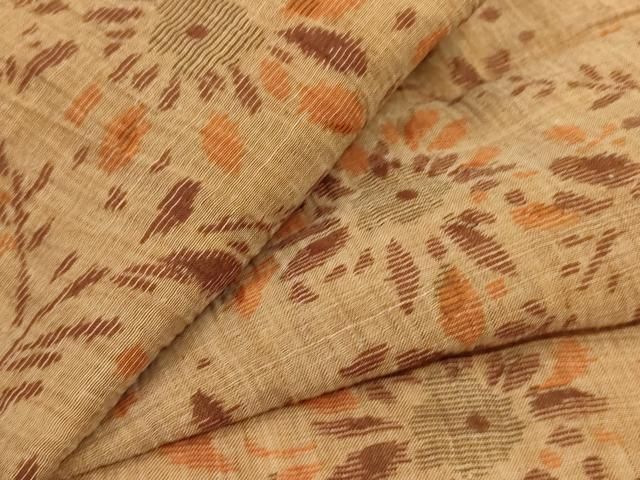 平和屋着物*夏物 本場小千谷ちぢみ 枝花文 麻 逸品 AABN3387jd