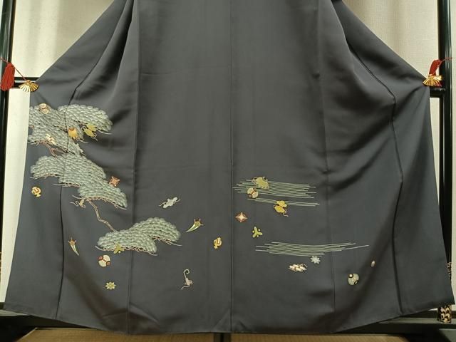 平和屋着物●訪問着 宝尽くし枝松文 金彩 正絹 逸品 AABN3564fy
