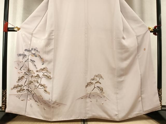 平和屋着物●本加賀友禅作家 金丸充夫 訪問着 松竹 花鳥文 暈し染め 正絹 逸品 AABN3568fy