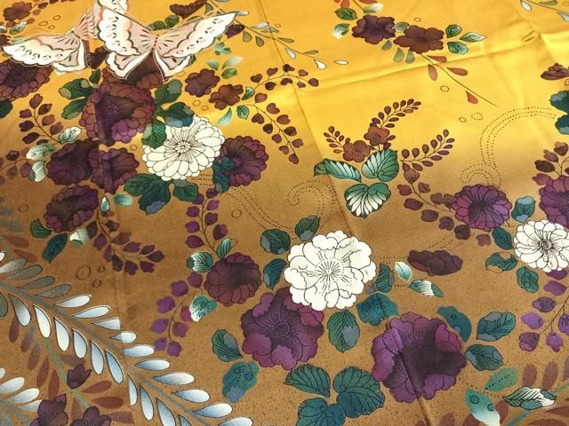 平和屋着物●豪華振袖 辻が花 舞蝶文 暈し染め 金銀彩 正絹 逸品 AABN3572fy