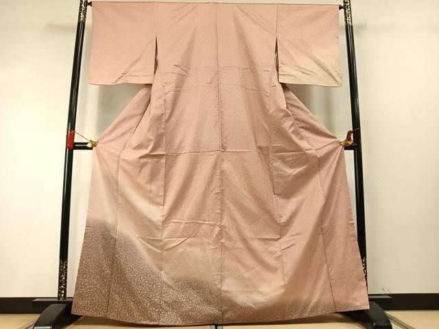 平和屋着物●本場縞大島紬 染大島 訪問着 霞文 金彩 正絹 逸品 AABN3580fy