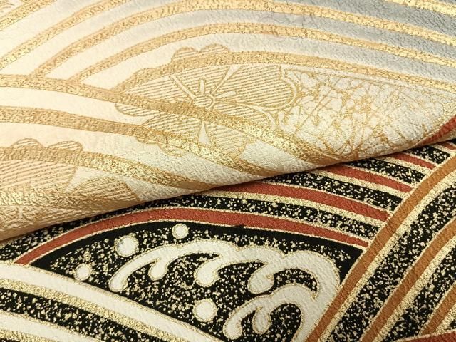 平和屋着物●豪華振袖 立波花文 暈し染め 金彩 正絹 逸品 AABN3584fy