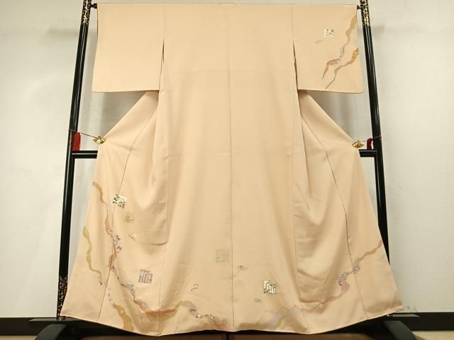 平和屋着物●訪問着 源氏香 道長花鳥文 金彩 正絹 逸品 AABN3591fy