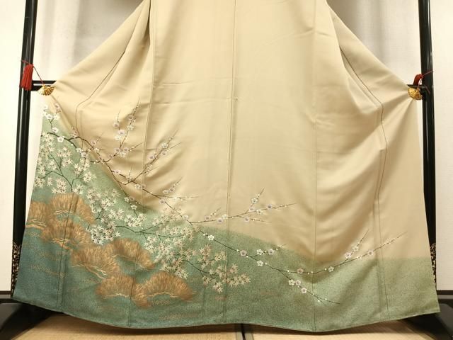 平和屋着物●訪問着 枝梅松文 金彩 正絹 逸品 AABN3600fy