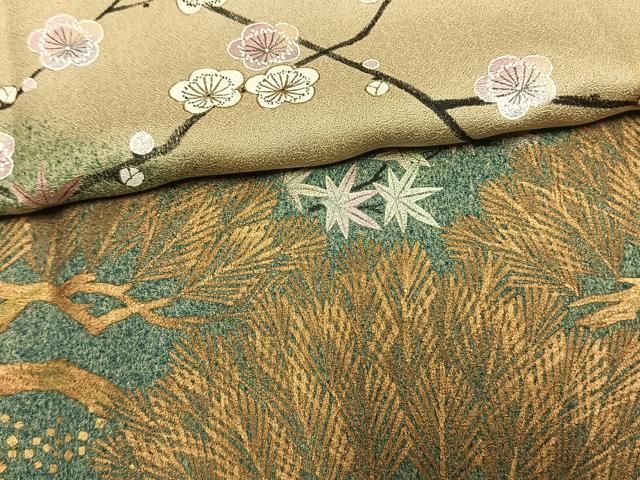 平和屋着物●訪問着 枝梅松文 金彩 正絹 逸品 AABN3600fy