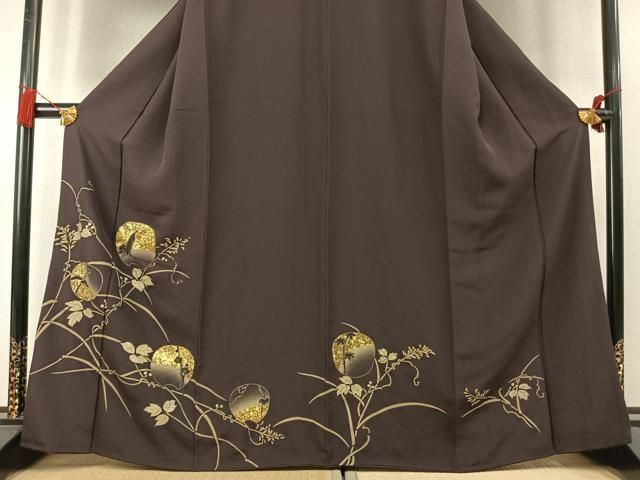 平和屋着物●訪問着 動物蔦の葉文 金彩 正絹 逸品 AABN3613fy