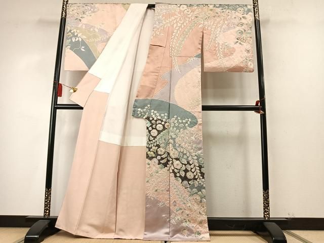 平和屋着物●訪問着 作家物 辻が花 絞り 銀通し地 正絹 逸品 AABN3615fy