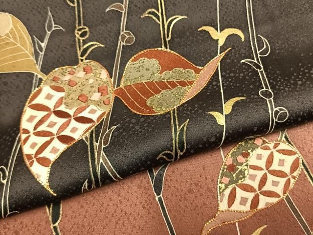 平和屋着物●訪問着 駒刺繍 枝葉文 暈し染め 金彩 小田急百貨店扱い 正絹 逸品 AABN3616fy