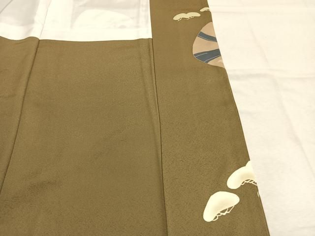 平和屋着物●豪華色留袖 刺繍 色紙重ね花鳥文 金銀糸 金彩 正絹 逸品 AABN3639fy