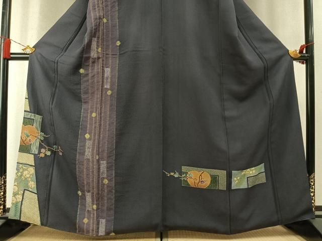 平和屋着物●訪問着 駒刺繍 辻が花 色紙枝花文 暈し染め 金彩 正絹 逸品 AABN3654fy