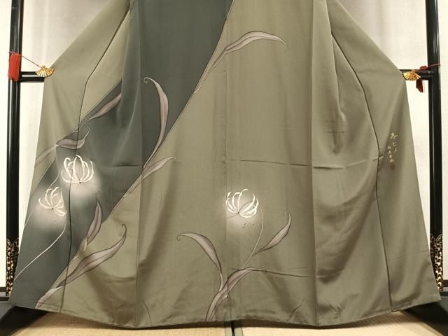 平和屋着物●南出峯雨 訪問着 乱菊 暈し染め 金彩 鈴乃屋扱い 正絹 逸品 AABN3666fy