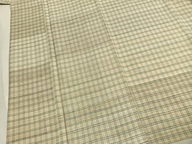 平和屋着物●上質な紬 格子 正絹 逸品 AABN3668fy