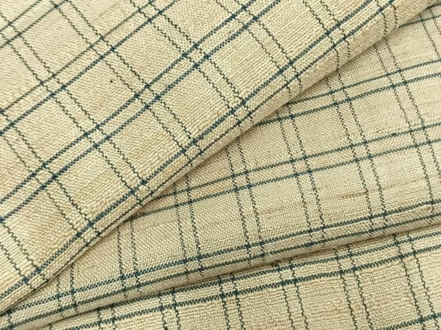 平和屋着物●上質な紬 格子 正絹 逸品 AABN3668fy
