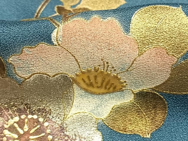 平和屋着物●訪問着 螺鈿 草花文 暈し染め 金銀彩 正絹 逸品 未使用 AABN3673fy