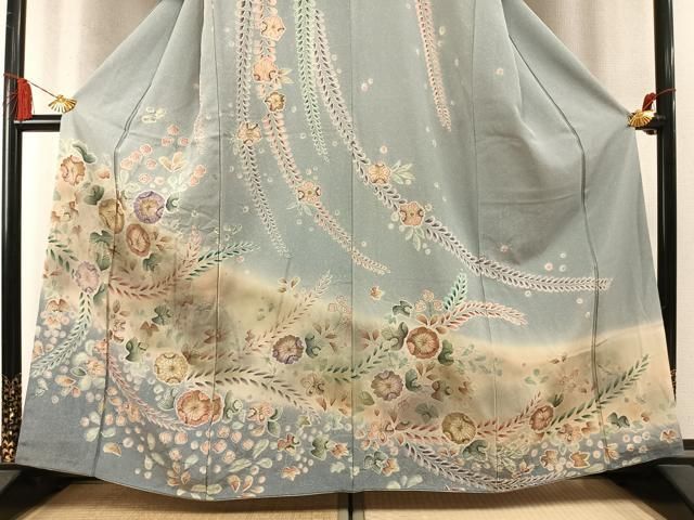 平和屋着物●訪問着 辻が花 絞り 暈し染め 金彩 正絹 逸品 AABN3681fy