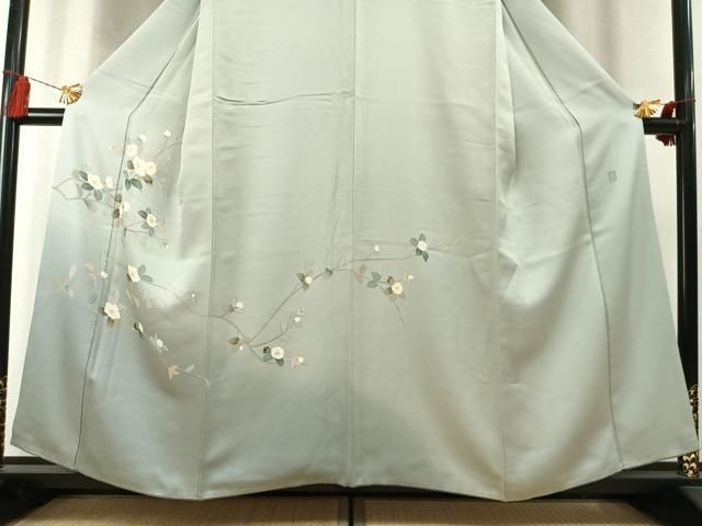 平和屋着物●訪問着 友禅 作家者 枝花文 暈し染め 鈴乃屋扱い 正絹 逸品 AABN3684fy