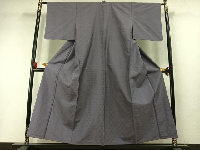 平和屋着物●上質な紬 花織 市松文 正絹 逸品 AABN3686fy