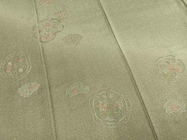 平和屋着物●中国三大刺繍 スワトウ刺繍 汕頭刺繍 総刺繍 訪問着 舞蝶花鳥文 暈し染め 正絹 逸品 AABN3694fy