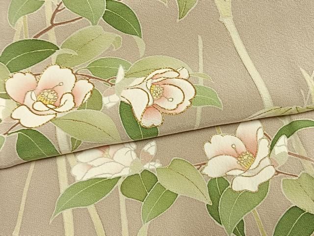 平和屋着物●訪問着 駒刺繍 枝花文 金彩 正絹 逸品 AABN3702fy