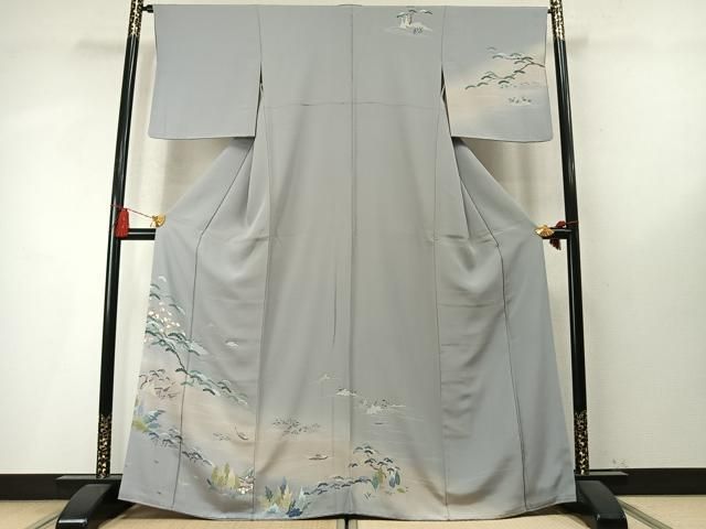 平和屋着物●訪問着 友禅 松竹梅 暈し染め 正絹 逸品 AABN3704fy
