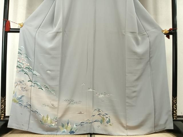 平和屋着物●訪問着 友禅 松竹梅 暈し染め 正絹 逸品 AABN3704fy