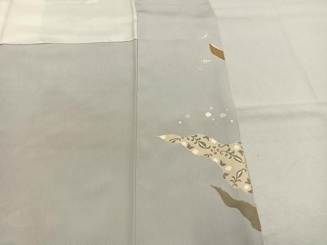 平和屋着物●訪問着 刺繍 道長花文 金糸 金彩 正絹 逸品 AABN3722fy
