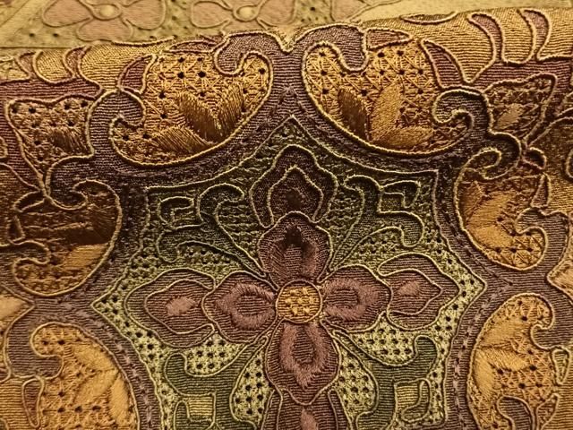 平和屋着物●中国三大刺繍 スワトウ刺繍 汕頭刺繍 総刺繍 訪問着 吉祥花鳥文 暈し染め 正絹 逸品 AABN3724fy