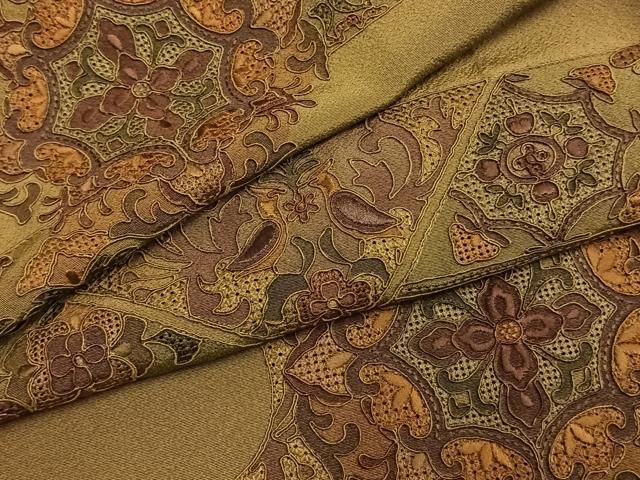 平和屋着物●中国三大刺繍 スワトウ刺繍 汕頭刺繍 総刺繍 訪問着 吉祥花鳥文 暈し染め 正絹 逸品 AABN3724fy