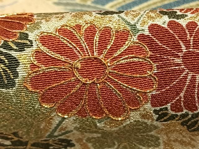 平和屋着物●訪問着 駒刺繍 草花文 暈し染め 金彩 正絹 逸品 AABN3726fy