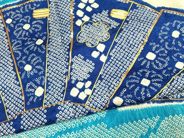 平和屋着物●豪華振袖 総絞り 駒刺繍 扇面花文 正絹 逸品 AABN3728fy