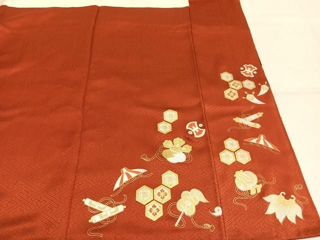 平和屋着物●豪華振袖 駒刺繍 御所車花文 暈し染め 金彩 正絹 逸品 AABN3744fy