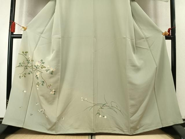 平和屋着物●訪問着 枝花文 暈し染め 正絹 逸品 AABN3748fy